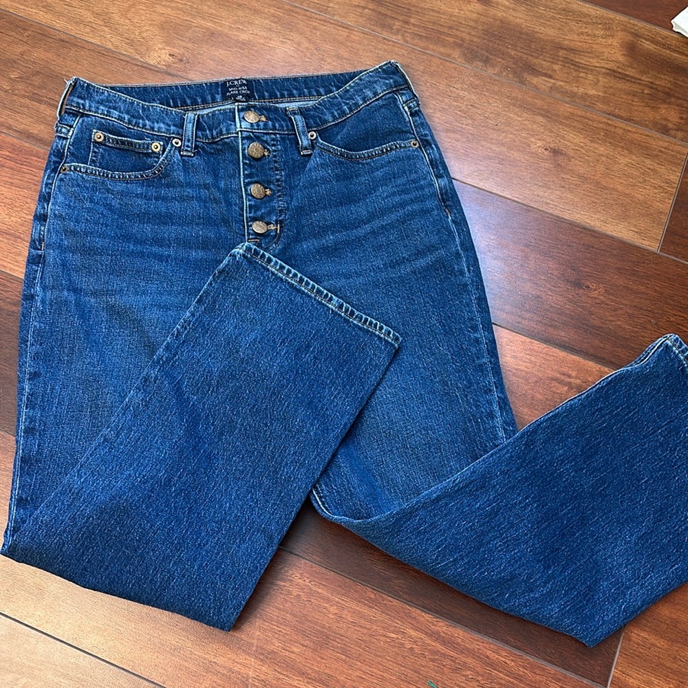 J. Crew Women’s Jeans Mid-Rise Flare Crop Dark Wash Size 28